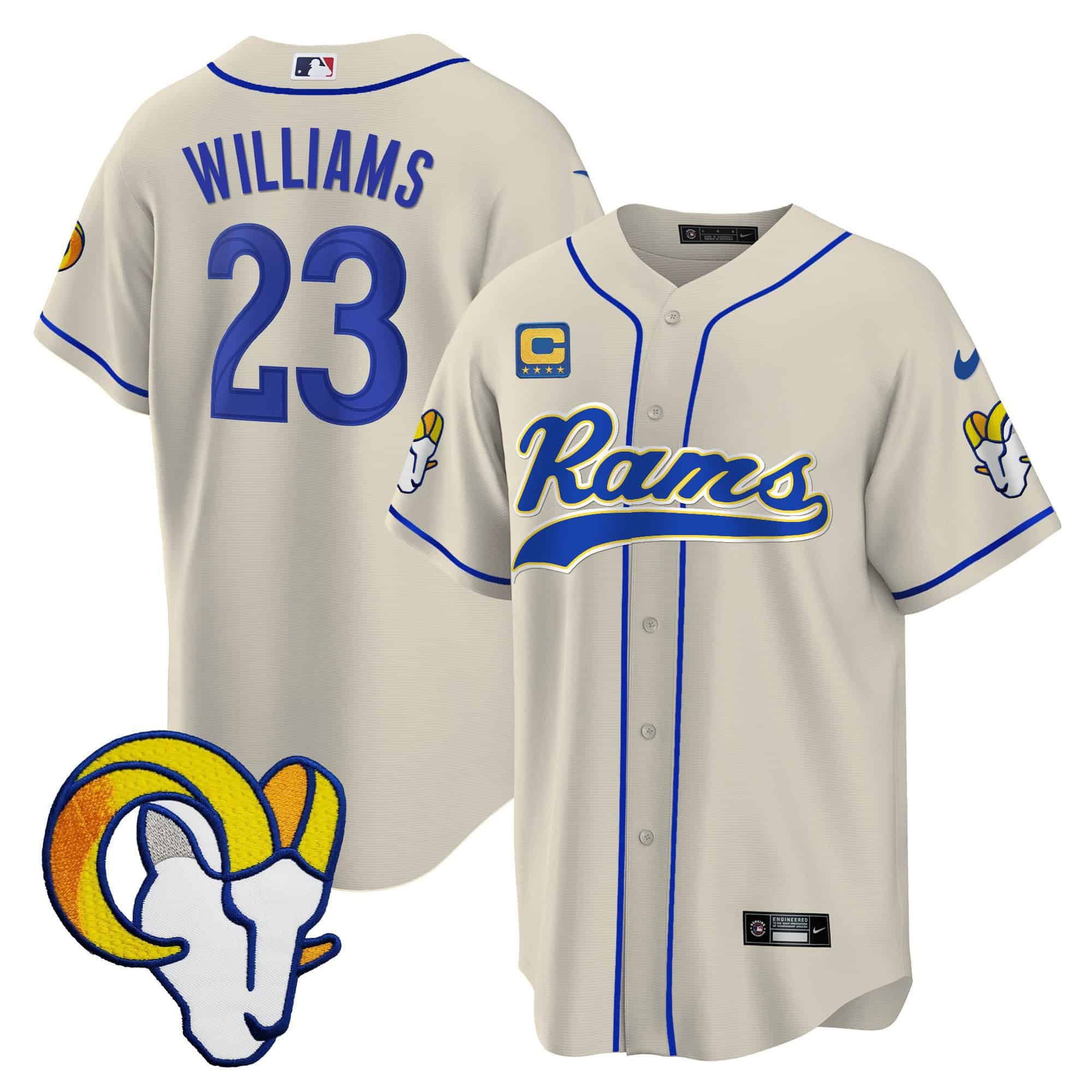 Men Los Angeles Rams #23 Williams Grey 2024 Nike Baseball NFL Jersey->indianapolis colts->NFL Jersey